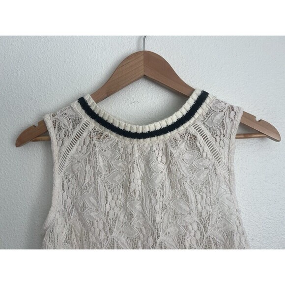 Free People Ivory Maisie Lace All Star Peplum Tank Flare Size XS Coquette Preppy - Picture 3 of 7